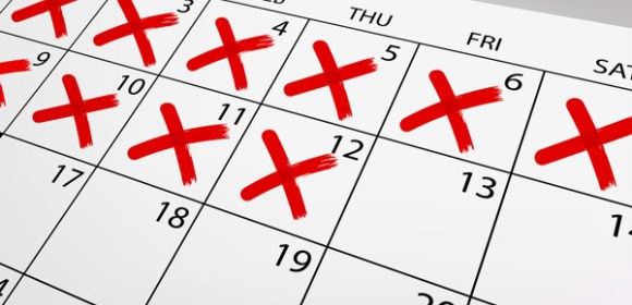 Calendar with strikethrough crosses fields. Vector Image