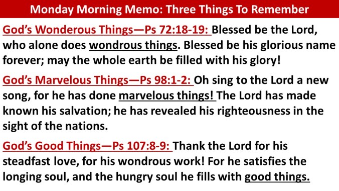 Three Things to Remember